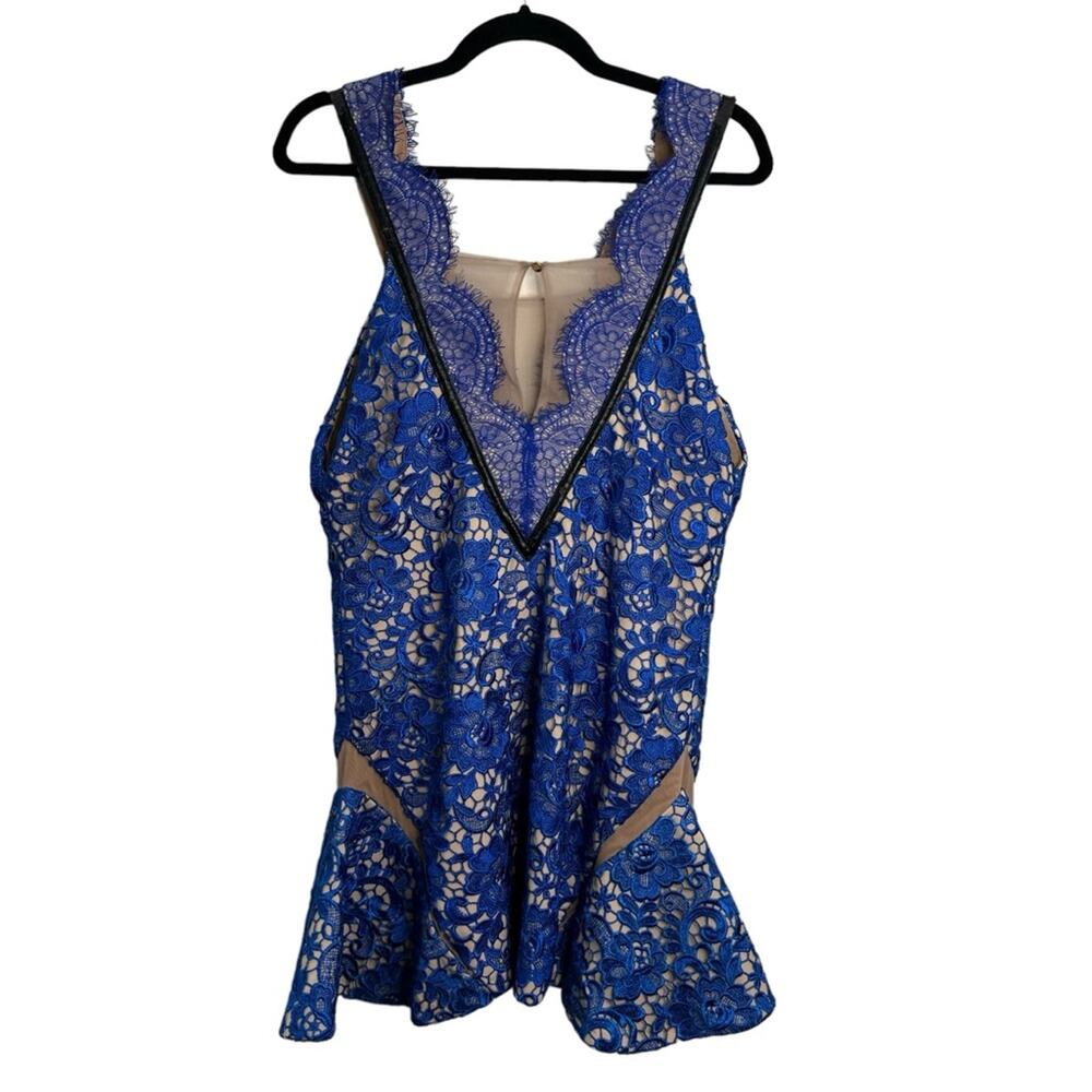 Three Floor Revolve Cobalt Blue Lace Mini Dress NWT